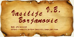 Vasilije Borjanović vizit kartica